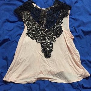 Pink and black top